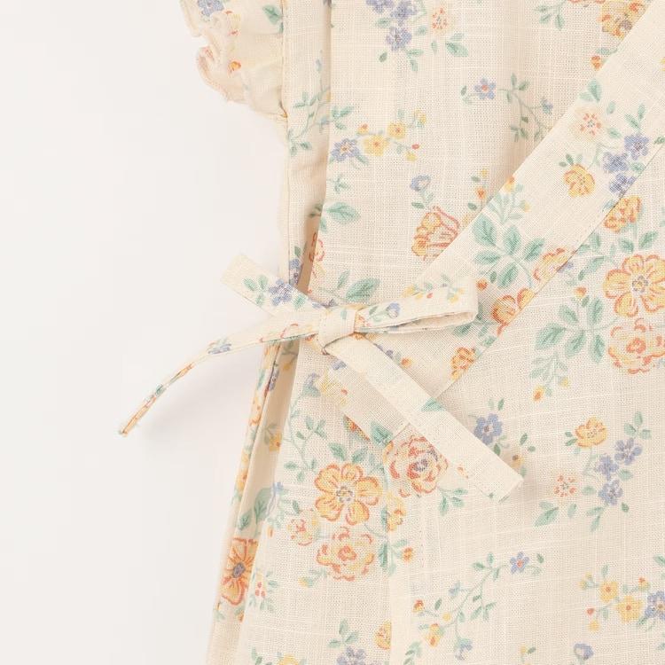 petit main プティマイン 花柄フリル甚平 女の子 80-130cm じんべい