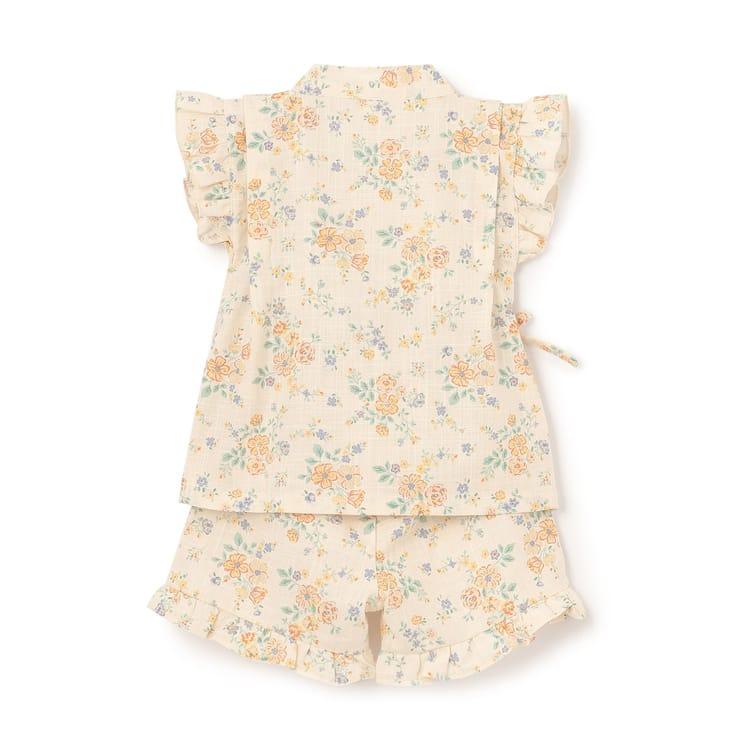 petit main プティマイン 花柄フリル甚平 女の子 80-130cm じんべい