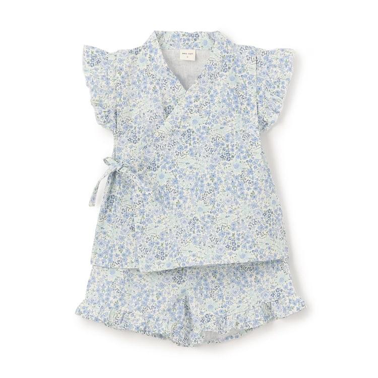 petit main プティマイン 花柄フリル甚平 女の子 80-130cm じんべい
