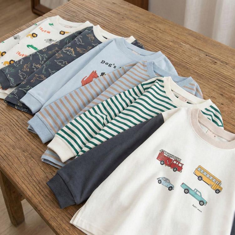 【美品】ベビー服 長袖 90cm 12点まとめ売り petit mainなど petit main 長袖Tシャツ 2枚セット プティマイン セット 2P 80-130cm