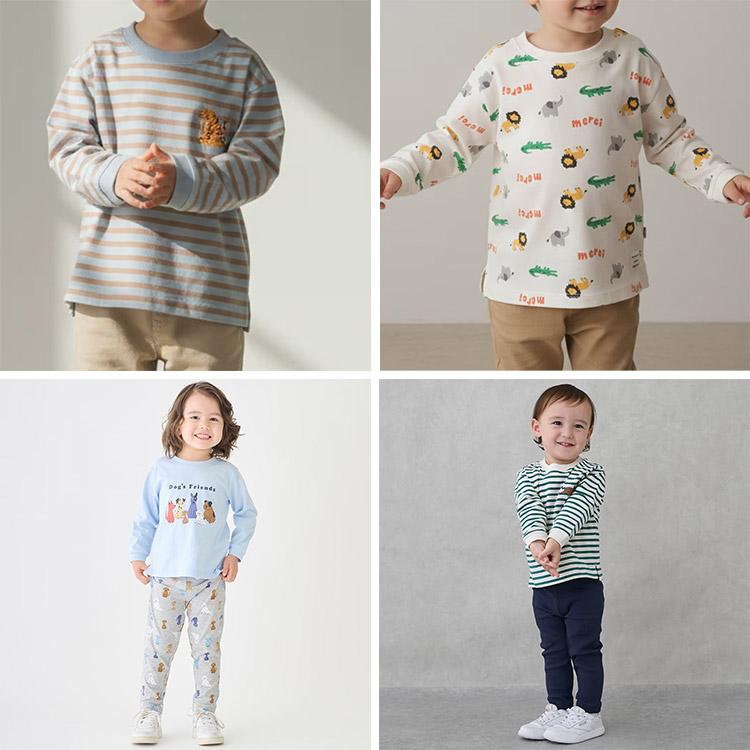 【美品】ベビー服 長袖 90cm 12点まとめ売り petit mainなど petit main 長袖Tシャツ 2枚セット プティマイン セット 2P 80-130cm