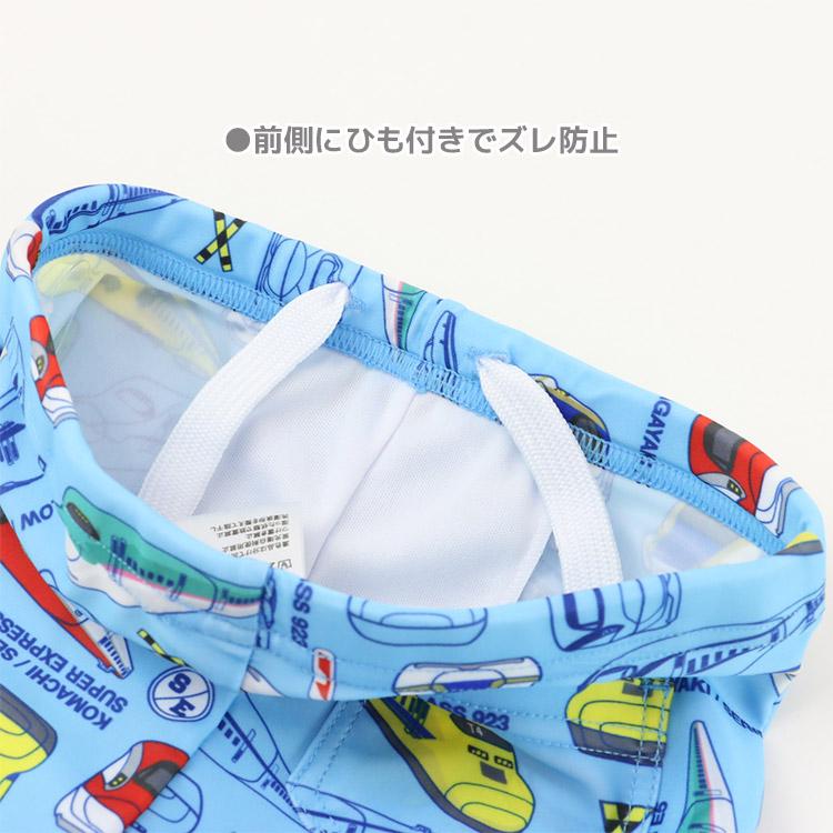 新幹線柄ラッシュガード＆スイムパンツ 2点セット 新幹線 男児 2P 電車 水着 男の子 キッズ 子供用 100-120cm K 2602 72の画像