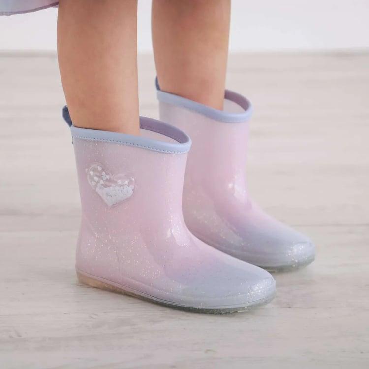 HUNTER　MIDNIGHT　SPARKLE　レインブーツ　ラメ入り SLAP SLIP（スラップスリップ） キッズ 長靴 シャカシャカ ハート ラメ