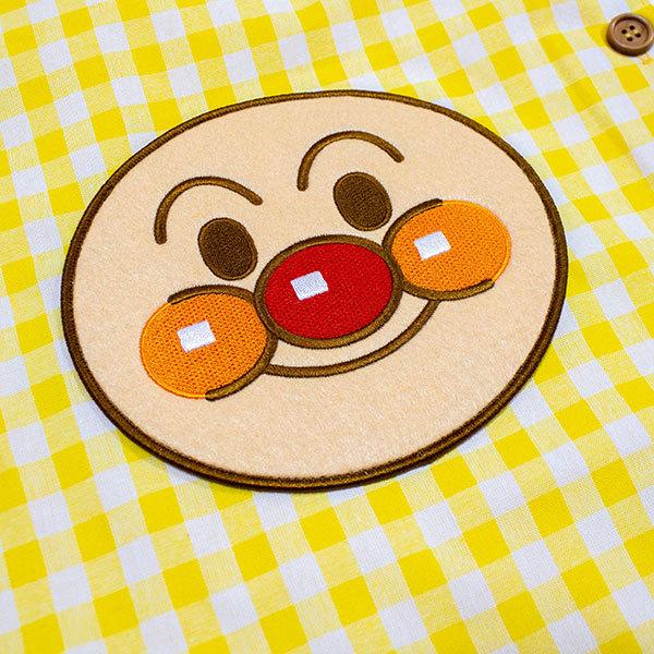 送料無料 アンパンマン 大人用 エプロン 約79×55cm イエロー かぶり