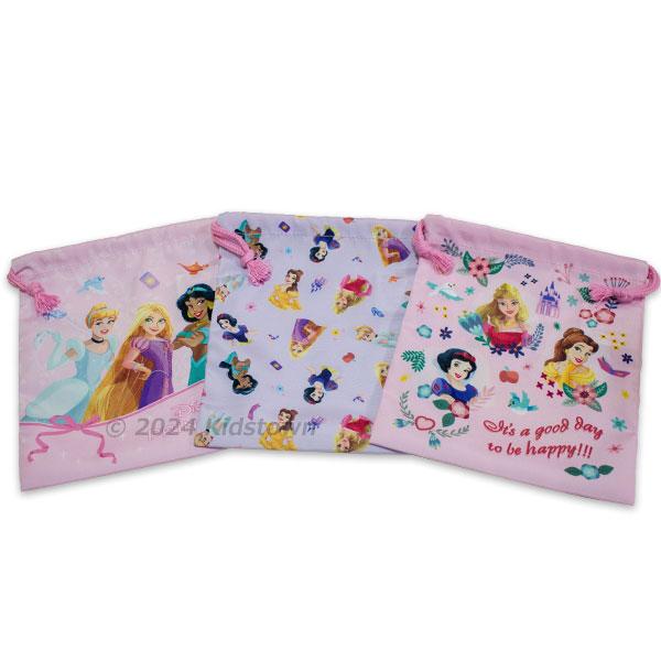 送料無料 プリンセス 巾着 3枚組 Sサイズ 約H210×W180mm ポリエステル