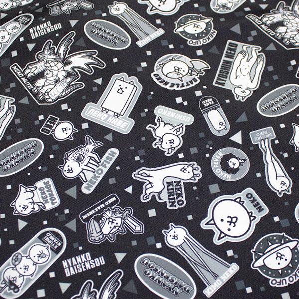 にゃんこ大戦争 巾着 L ブラック 約H385×W340mm エプロン 体操服