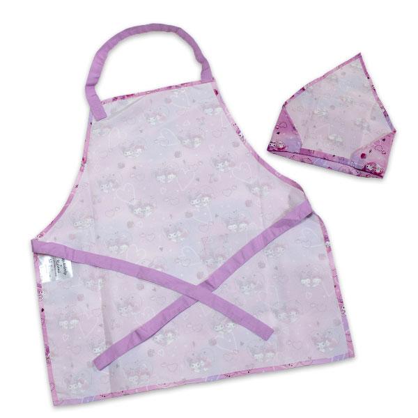 エプロン・三角巾 mimico 送料無料 マイメロディ＆クロミ 三角巾付き子供エプロン 130cm