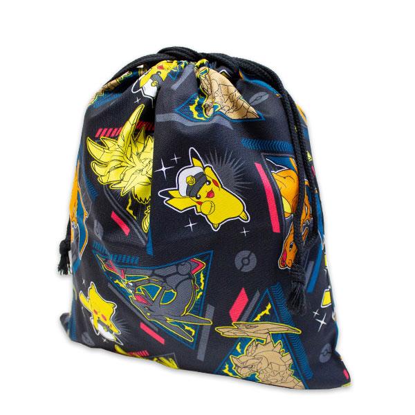 Pokemon（ポケモン） 送料無料 巾着4点セット 黒 ランチ袋・S・M・L 