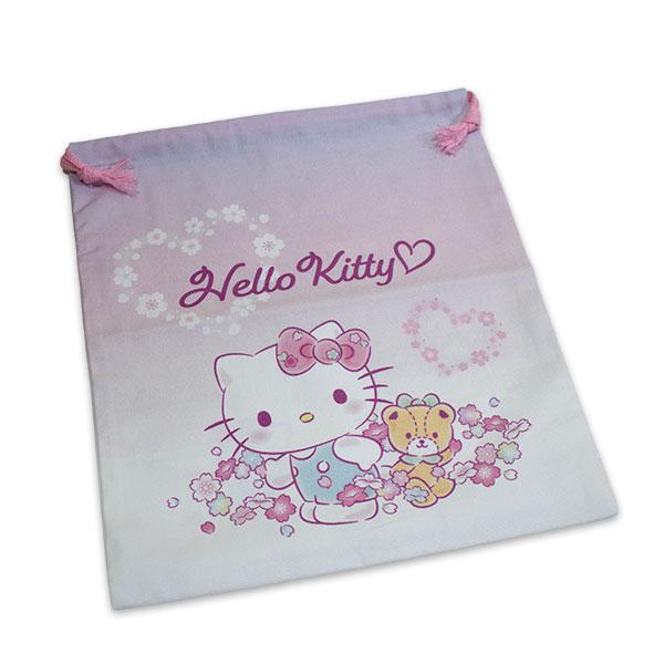 ハローキティ 巾着 M ピンク HKT8-980 約26.5cm×29.5cm 日本製