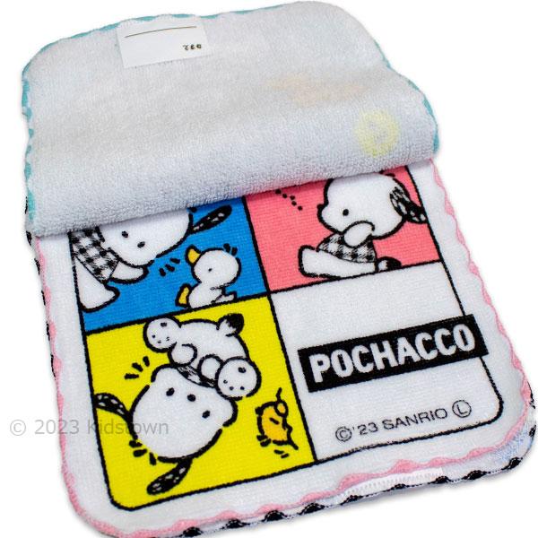 ポチャッコ ミニタオル3枚組 チェック柄 約16×16cm 綿100％ タオル