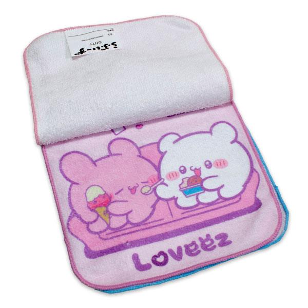 らぶいーず ミニタオル3枚組 約16×16cm タオル タオルハンカチ