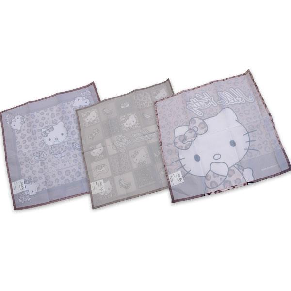 送料無料 ハローキティ ランチクロス3枚組 豹柄 約43×43cm ランチ