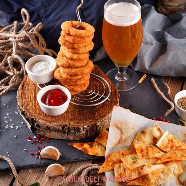 ビアバッターオニオンリング3/8インチ 500g beerbatteredonionプレミアムデリカわたせいヤフー店 通販