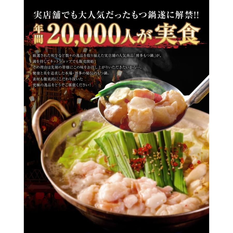メガ盛り博多もつ鍋セット お取り寄せ グルメ  （新鮮国産もつ600g）選べるスープ 醤油 味噌 3,980円  ギフト | 季月・キサラギ | 03