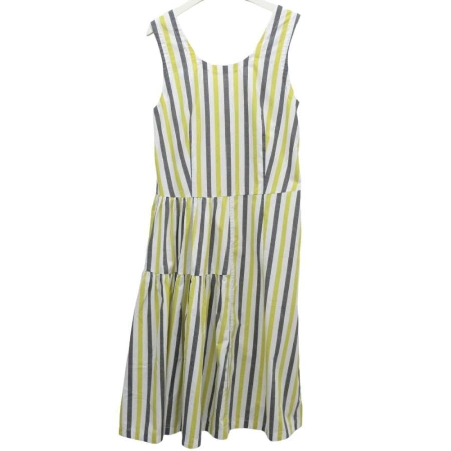 MARNI 美品 マルニ ストライプ柄 ノースリーブ アシンメトリー 膝丈  