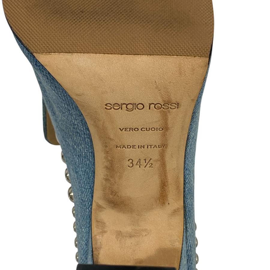 レディース sergio rossi デニムビジューミュール 37 美品