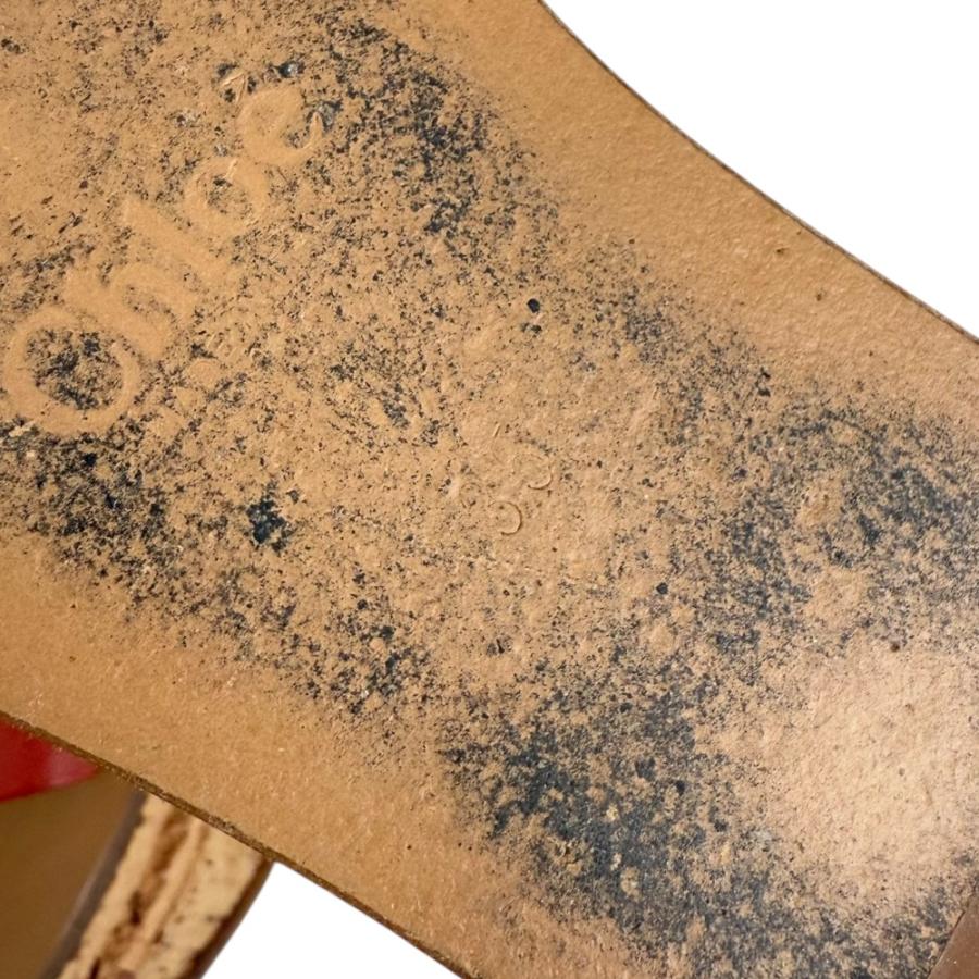 Chloe（クロエ） 美品 カミーユ レザー オープントゥ コルク ウェッジ