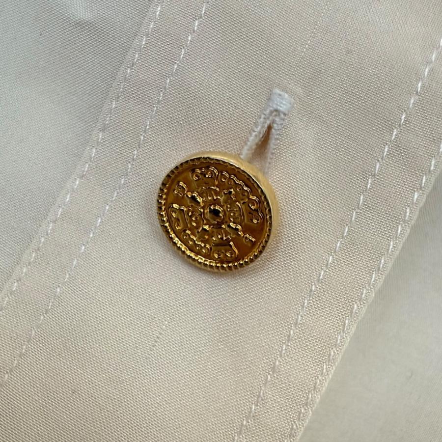 CHANEL（シャネル） 良品 長袖 ココマーク カメリア刺繍 ブラウス