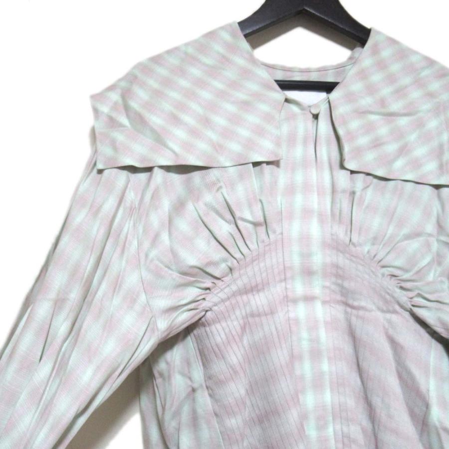 美品 23SS Mame Kurogouchi マメクロゴウチ チェック柄 セーラーカラー
