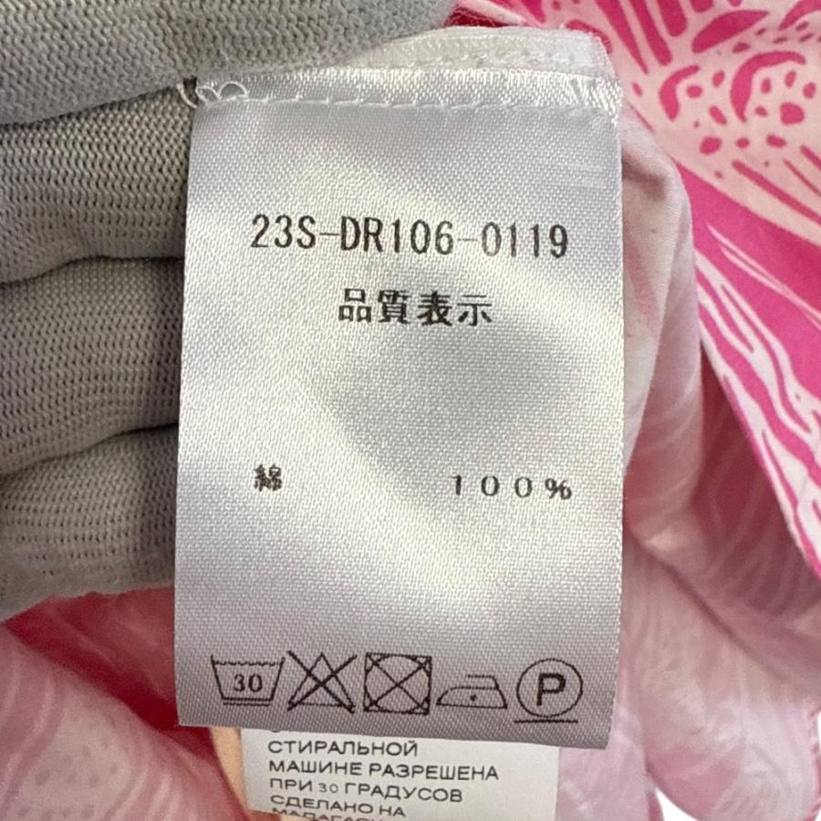 PATOU（パトゥ） 美品 23SS PATOU ボタニカル柄 長袖 背中空き ひざ丈 