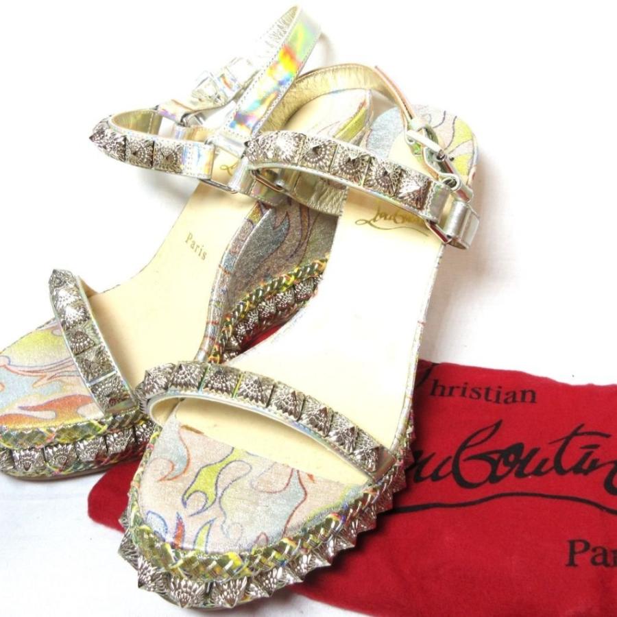 ⭐️未使用品⭐️　クリスチャンルブタン　ピラクロウ　ウェッジサンダル　ホワイト Christian Louboutin クリスチャンルブタン PYRACLOU メタル