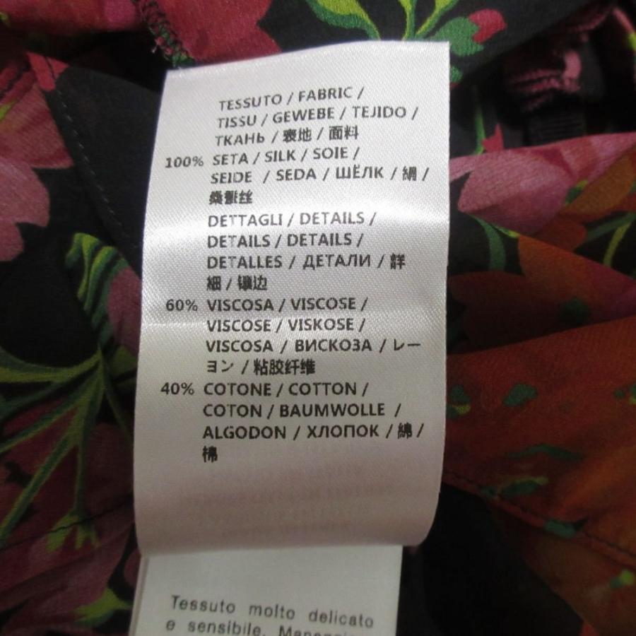 美品 GUCCI グッチ シルク100％ フラワープリント シアー 半袖 フリルスリーブ ブラウス カットソー サイズ36 ブラック系 レディース 古着 中古 USED GUCCI（グッチ） 美品 シルク100％ フラワープリント シアー 半袖