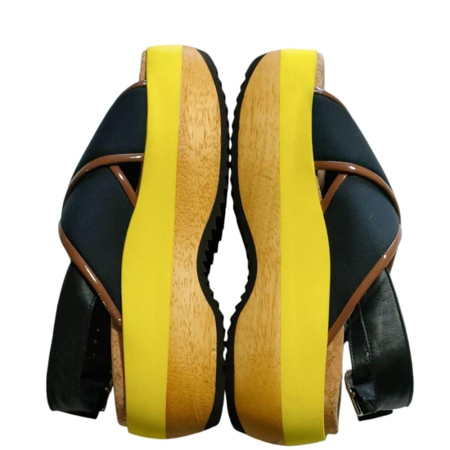 Marni サンダル 36 シューズ パンプス ミュール MARNI（マルニ） 美品 レザー オープントゥ スリングバック ウェッジ