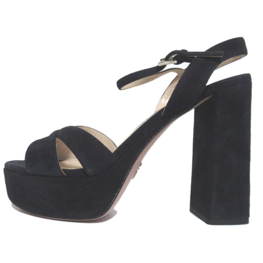 美品✨PRADA ミュール バックストラップ サンダル ヒール ロゴ 23.5 PRADA】プラダ ロゴ入り レザー サンダル ミュール (PRADA