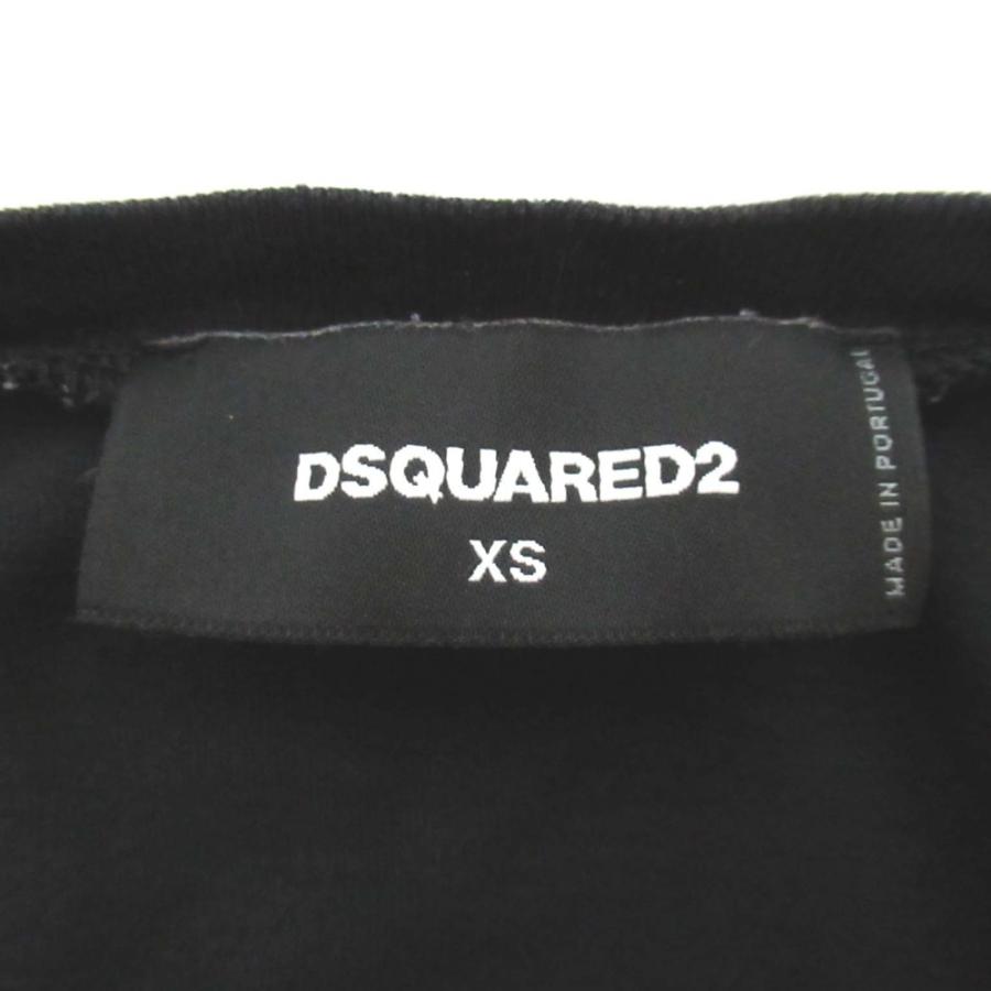 DSQUARED2 - 美品 21SS DSQUARED2 ディースクエアード グラデーションロゴ プリント 半袖 Tシャツ カットソー XSサイズ 155/80A ブラック レディース 古着 中古 USED DSQUARED2（ディースクエアード） 美品 21SS DSQUARED2 グラデーション