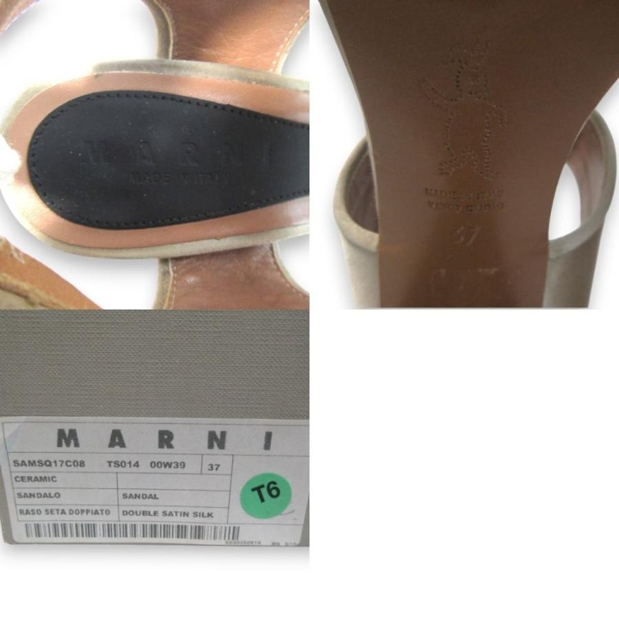MARNI（マルニ） 美品 サテン リボンモチーフ オープントゥ ベルクロ 