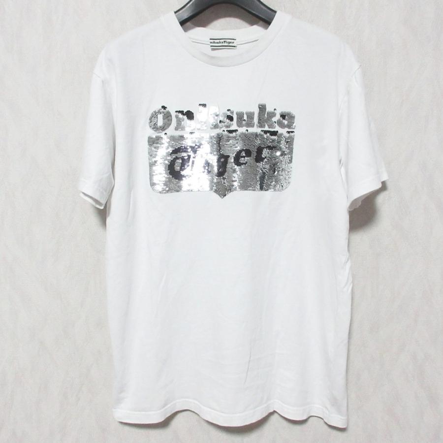 Onitsuka Tiger（オニツカタイガー） 良品 スパンコールロゴTシャツ