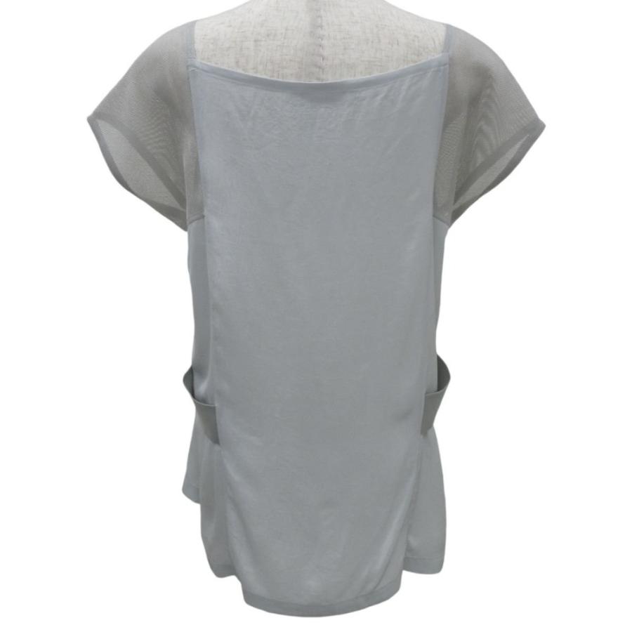 ISSEY MIYAKE - 美品 ISSEY MIYAKE イッセイミヤケ 半袖 メッシュショルダートップス カットソー サイズ2 ライトグレー レディース 古着 中古 USED ISSEY MIYAKE 美品 イッセイミヤケ 半袖 メッシュショルダー