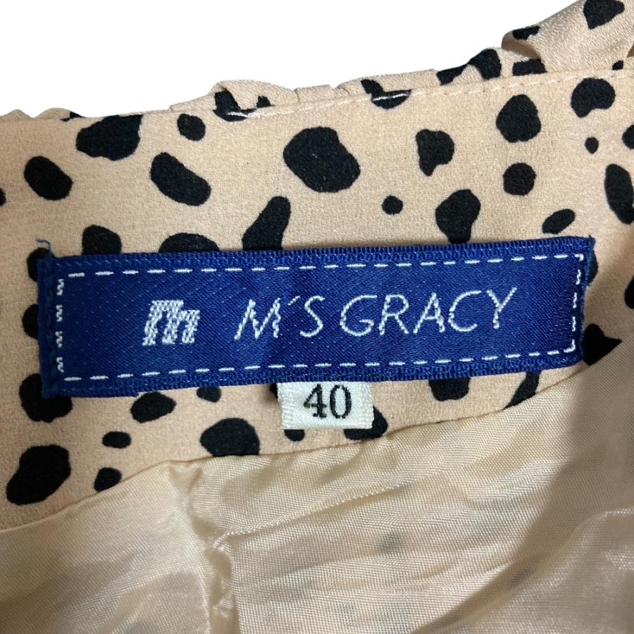 M'S GRACY（エムズグレイシー） 美品 ダルメシアン柄 半袖 ミディ