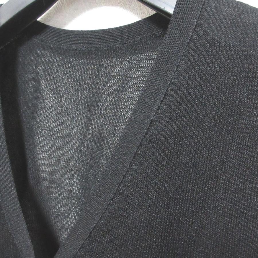 未使用 24SS Diagram ダイアグラム グレースコンチネンタル メタル釦 ラインVネックニットカーディガン 0324253072 36 ブラック レディース 古着 中古 USED Diagram 未使用 24SS ダイアグラム グレースコンチネンタル