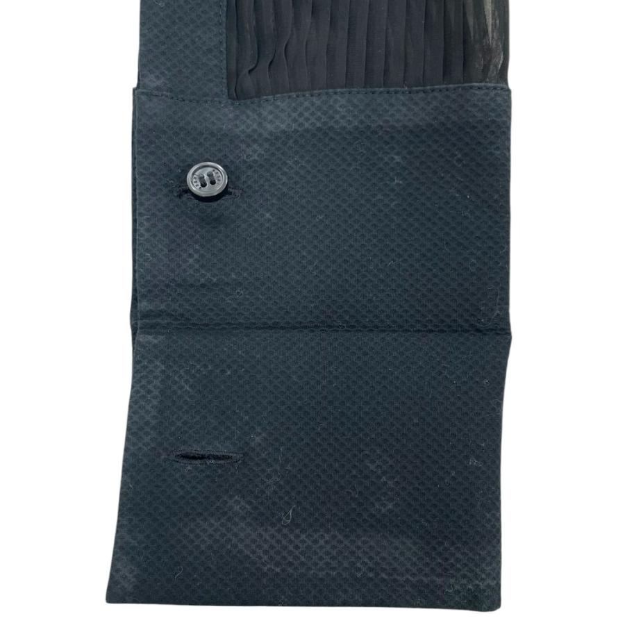 sacai 良品 サカイ 長袖 シアー プリーツ シャツ ブラウス 1 ブラック  