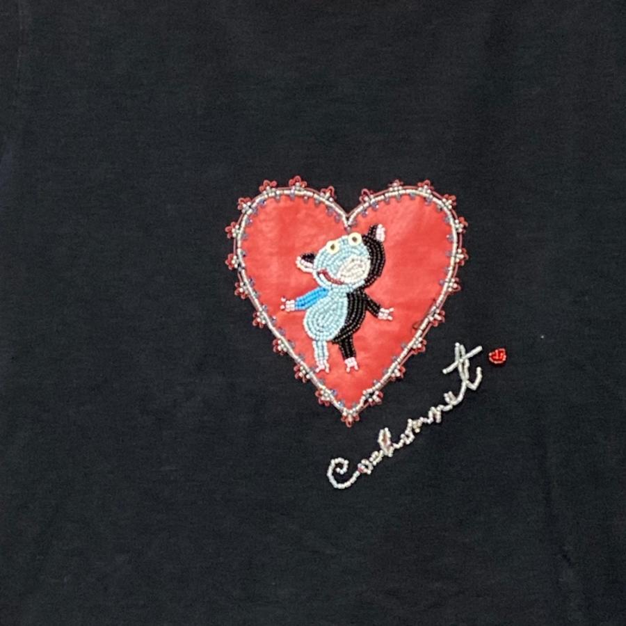 アルベロベロ♥️ぶたさん刺繍ネイビー サルエルパンツ インディゴ染め