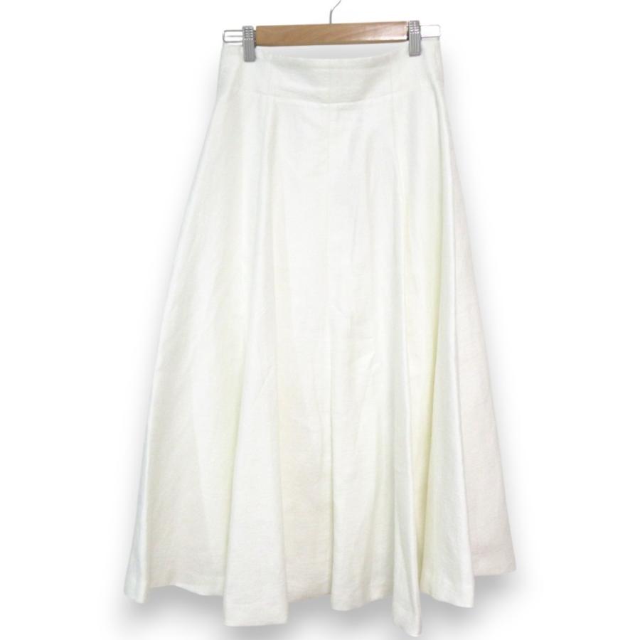 ebure 美品 23SS エブール ビスコースリネンブレンド タックフレア  