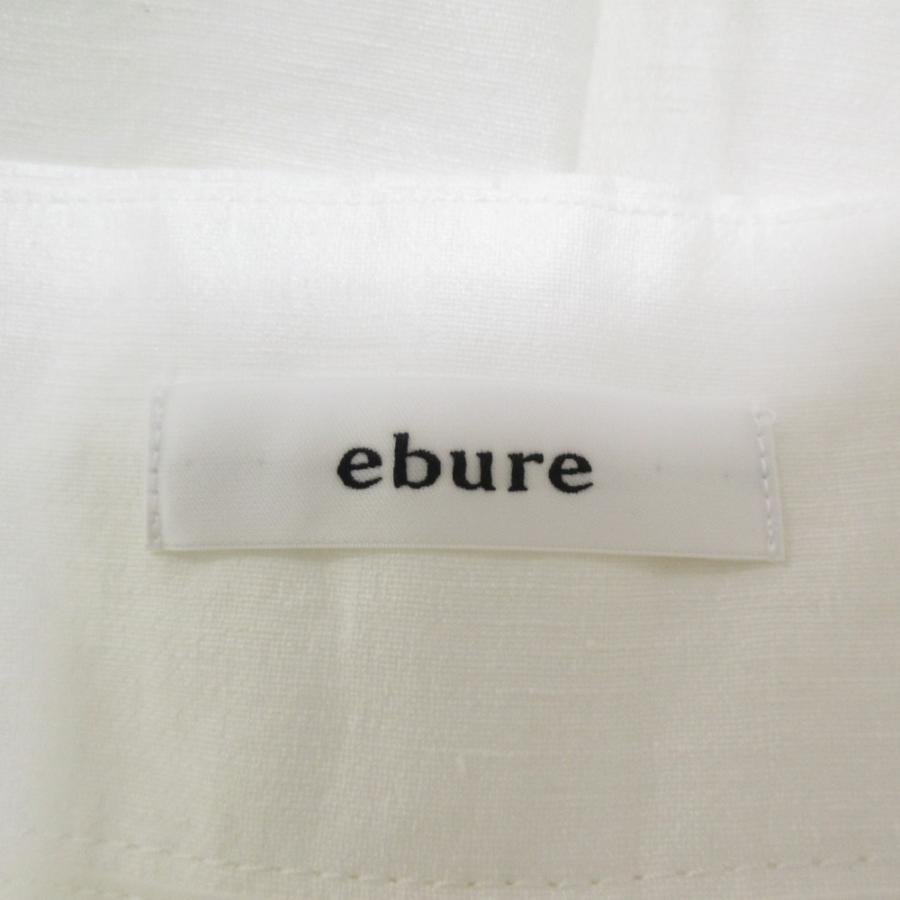 ebure 美品 23SS エブール ビスコースリネンブレンド タックフレア  