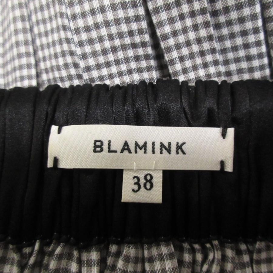BLAMINK 良品 ブラミンク リネンブレンド チェック柄 長袖 ロング丈