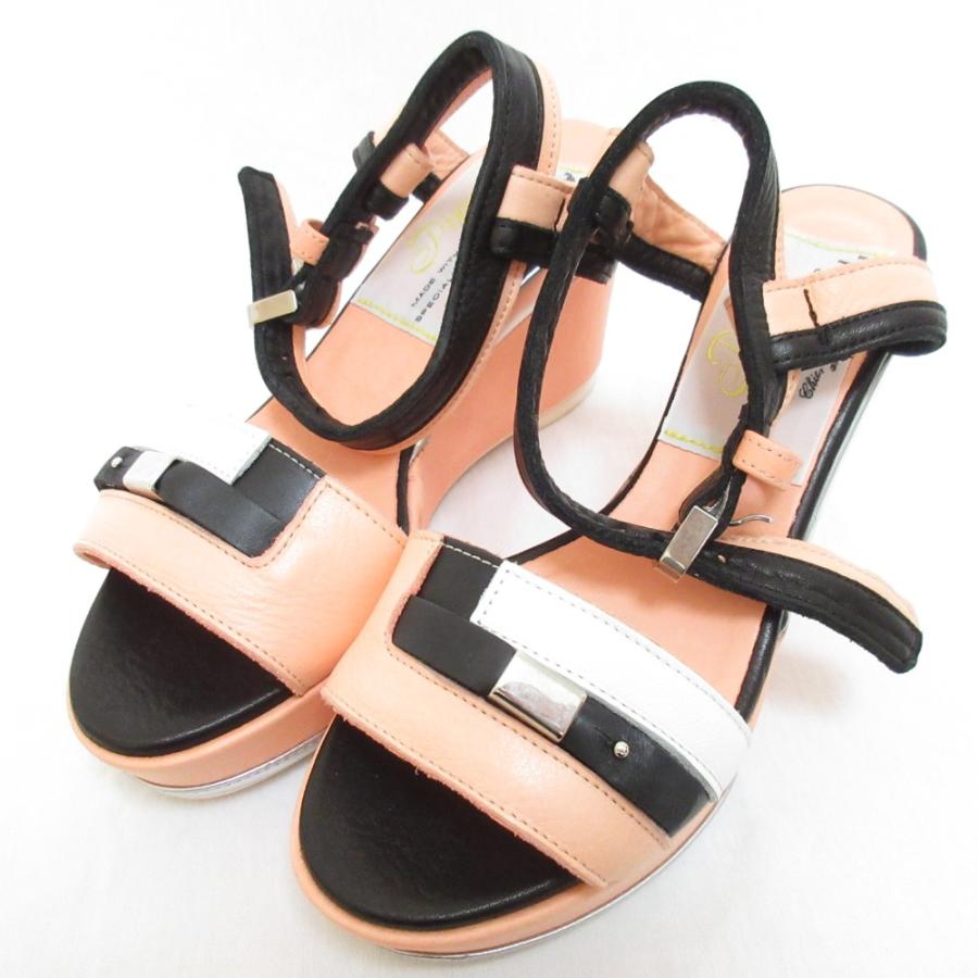 中古美品PIPPICHICアンクルストラップ付 サンダルスクエアトゥ38