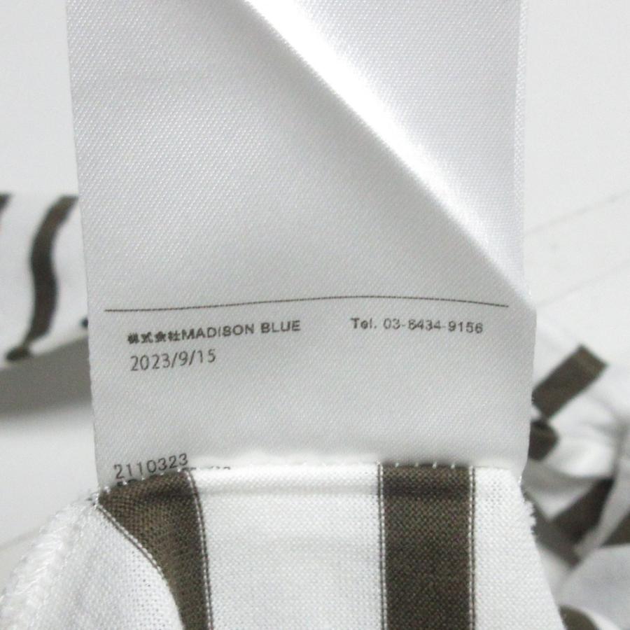 美品 24SS madisonblue マディソンブルー BOAT NECK 3/4 SLEEVE TEE Tシャツ カットソー MB241-7003 XS ホワイト カーキ レディース 古着 中古 USED 美品 24SS madisonblue マディソンブルー BOAT NECK 3/4 SLEEVE TEE T