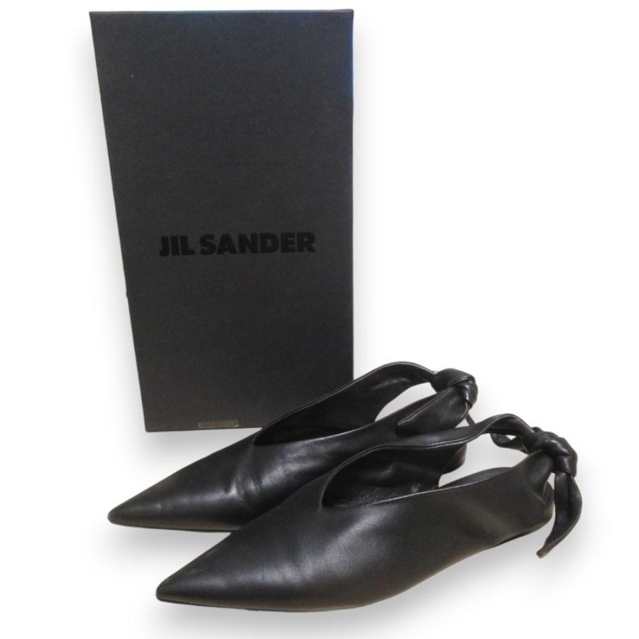 JIL SANDER（ジルサンダー） 良品 レザー バックリボン ポインテッド