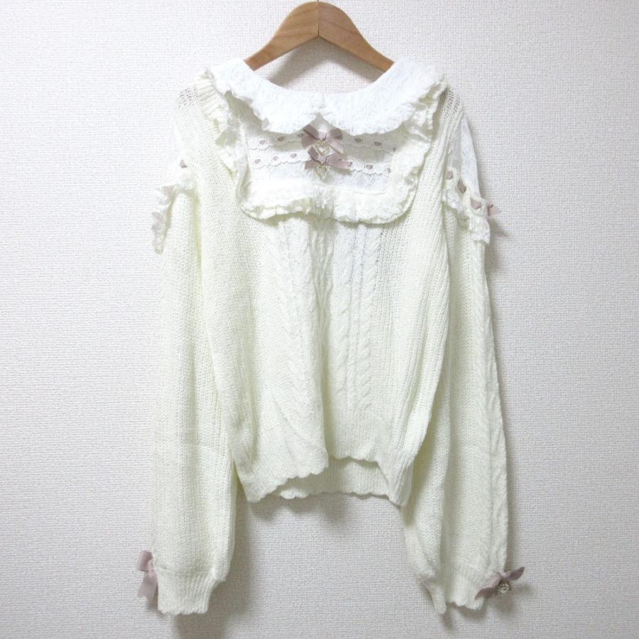 LIZLISA スクエアヨークフリルニット