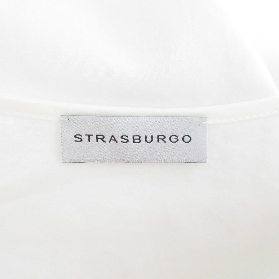 良品 STRASBURGO ストラスブルゴ 比翼ボタン パフスリーブ ブラウス シャツ サイズ38 ホワイト レディース 古着 中古 USED 良品 STRASBURGO ストラスブルゴ 比翼ボタン パフスリーブ ブラウス