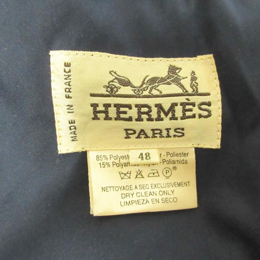 HERMES（エルメス） 良品 裏地スカーフ柄 ステンカラーコート ロング