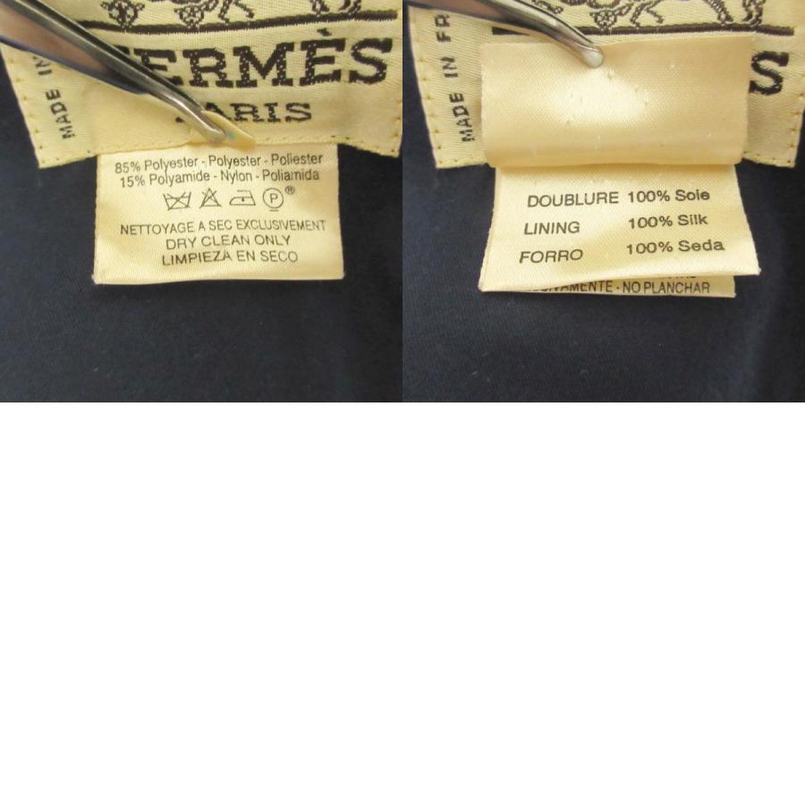 HERMES（エルメス） 良品 裏地スカーフ柄 ステンカラーコート ロング