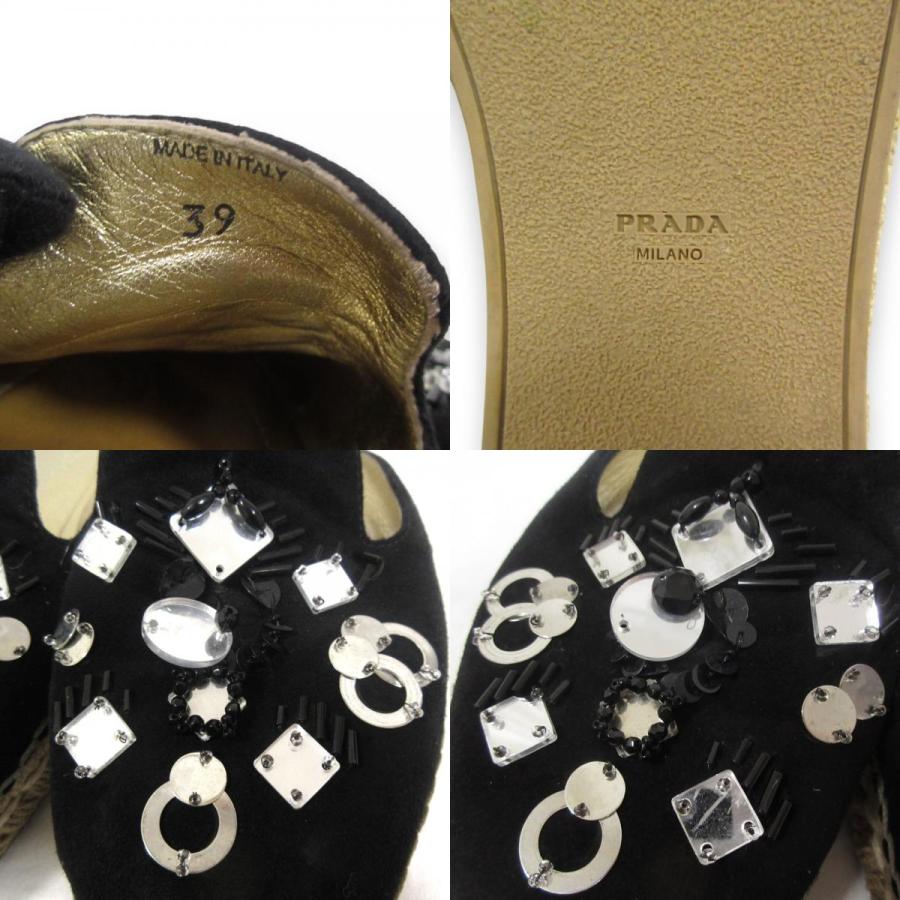 PRADA（プラダ） 美品 ビジュー装飾 スエード ポインテッドトゥ