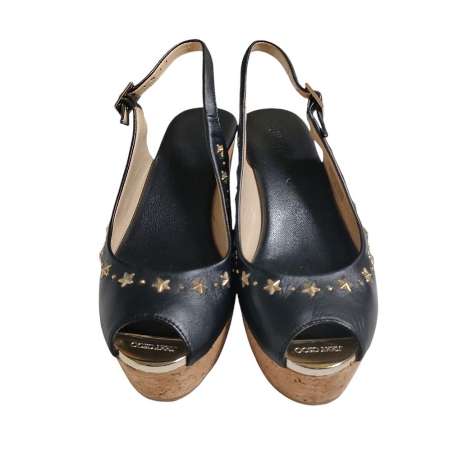 美品 JIMMY CHOO ジミーチュウ PRAISE レザー コルク スタッズ