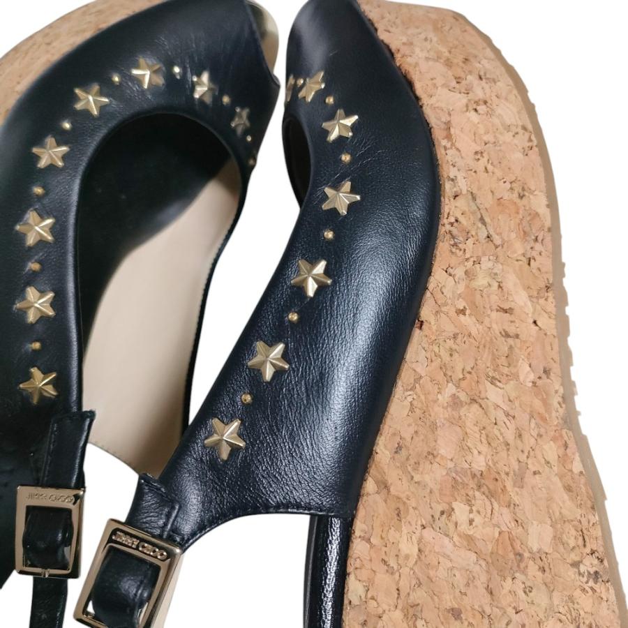 JIMMY CHOO 美品 ジミーチュウ PRAISE レザー コルク スタッズ