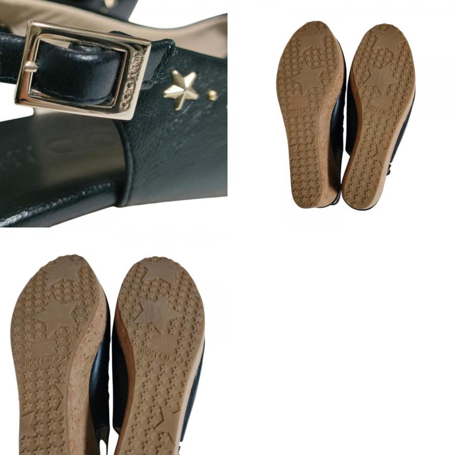 JIMMY CHOO 美品 ジミーチュウ PRAISE レザー コルク スタッズ